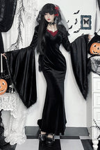 Elegant Open Back Gothic Dress