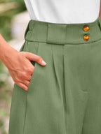 High-waisted Solid Color Comfortable Shorts With Pockets