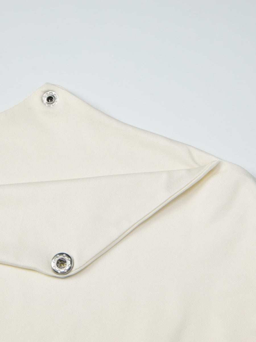 Draped Collar Buttons Slim-fit Jacket T-shirts
