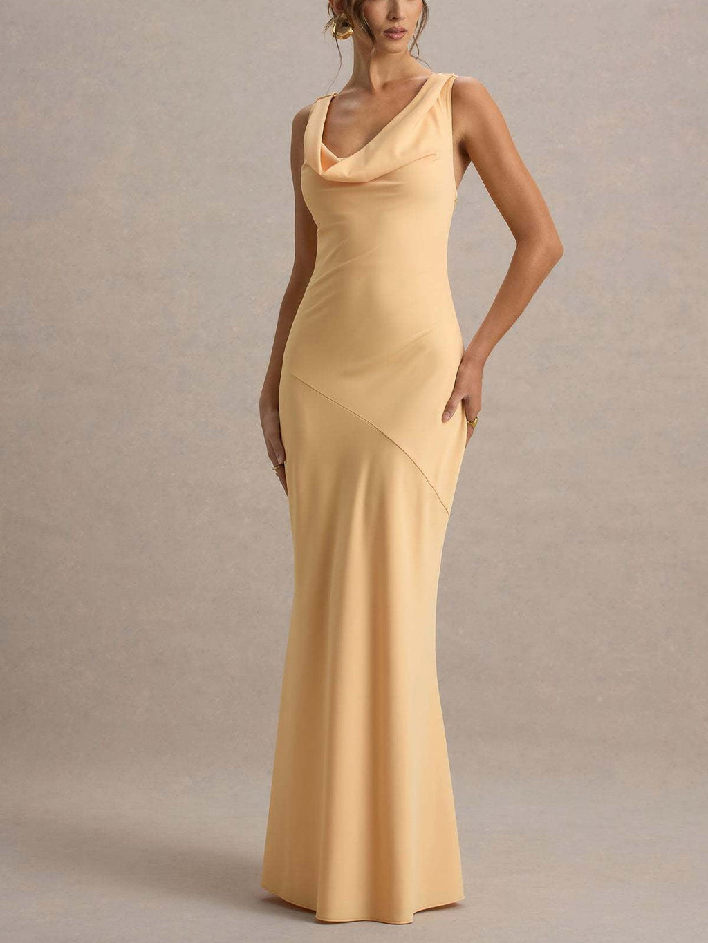 Satin Fitted Bodycon Fishtail Backless Sexy Zipper Maxi Dresses