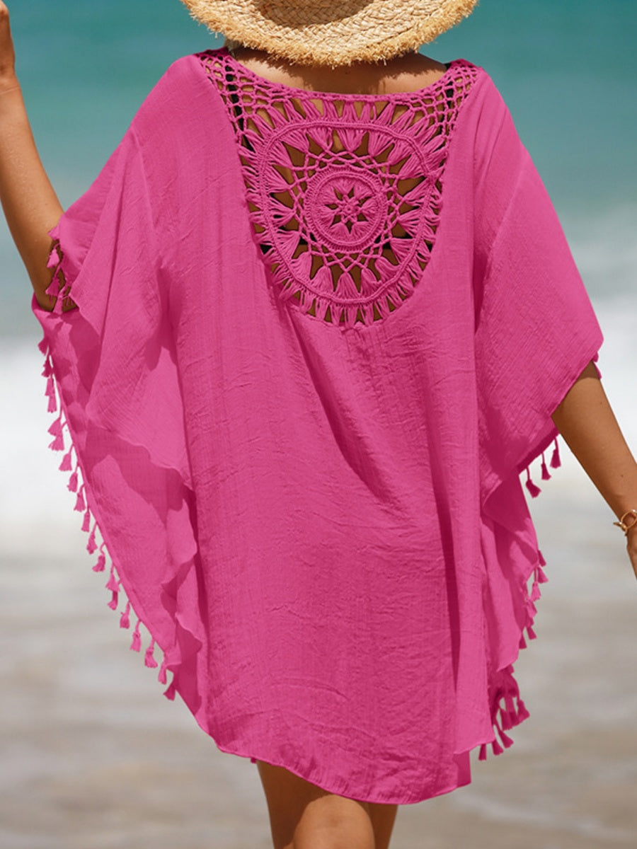 Short, Sexy Beachwear With Small Tassels For Sun Protection.