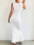 Crop Top, Fitted Fishtail Bodycon Long Dress