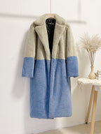 Faux Fur Coats For Women Two Tone Long Eco-friendly Fur Coat