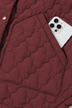Burgundy Quilted Snap Down Zip Up Vest Coat _ Women__ Lightweight Warm Outerwear for Fall & Winter