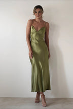 Satin Backless Tie Dress