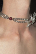 Fashionable Iris Elegant Silver Pearl Necklace