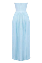 Romantic and Elegant Pleated Strapless Maxi Dress