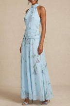 Aria Ruched Halter Floral Dress