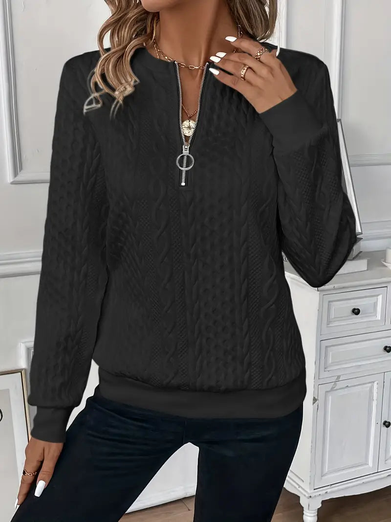 | Elegant Zip-Up Sweater
