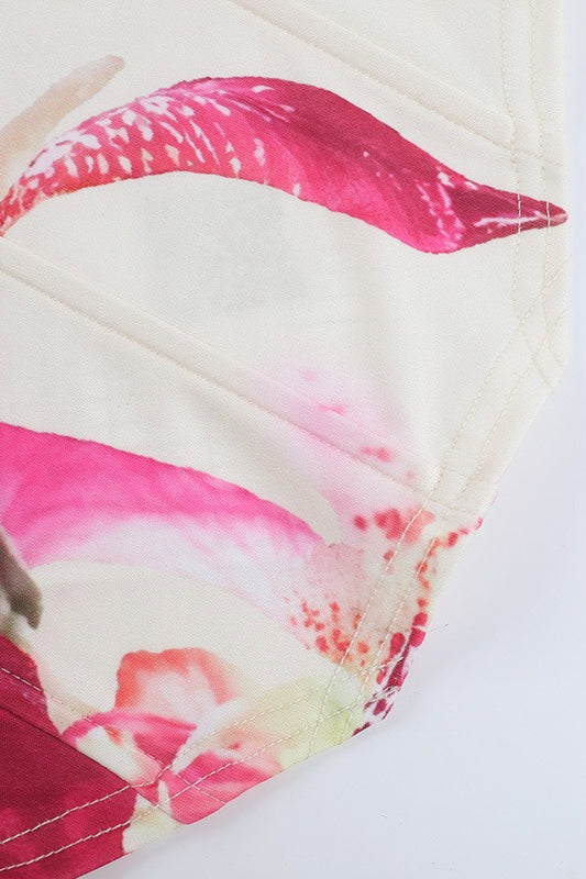 Floral Print Strapless Chic Crop Top
