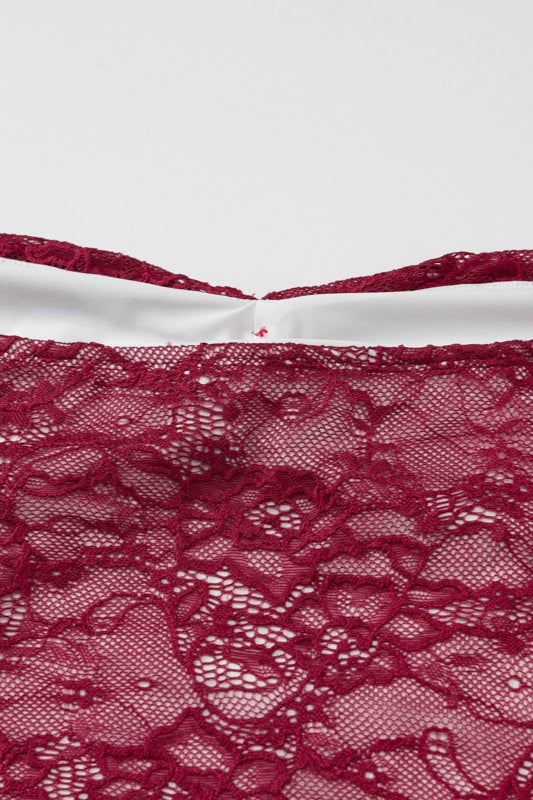 Lace Bustier Ruffle Hem Dress