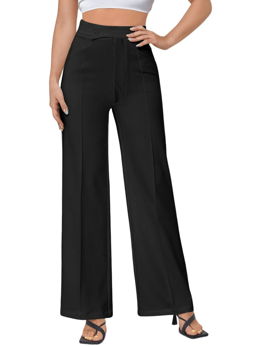Mildly Spicy High Waist Buttons Wide-leg Pants Pants