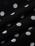 Polka Dot Print Fitted Waist Strapless Halter Neck Short Dress