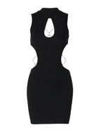 Hollowed-out Backless Design With Butterfly Metal Embellishments Mini&Short Dresses