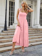 Sleeveless Flowers Printed Long Dress