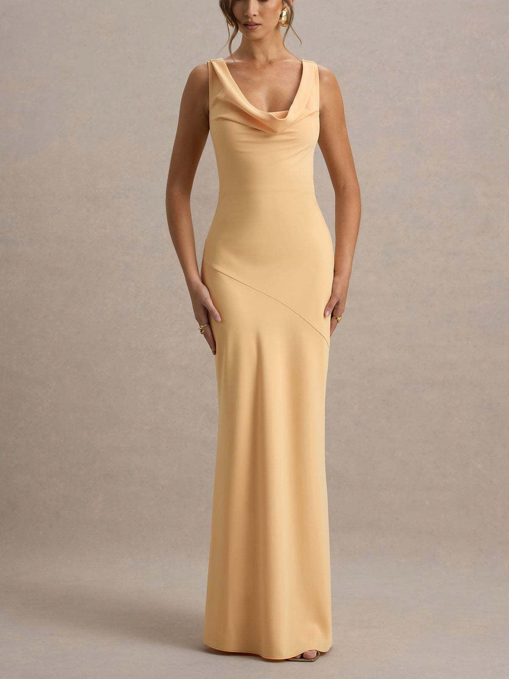 Satin Fitted Bodycon Fishtail Backless Sexy Zipper Maxi Dresses