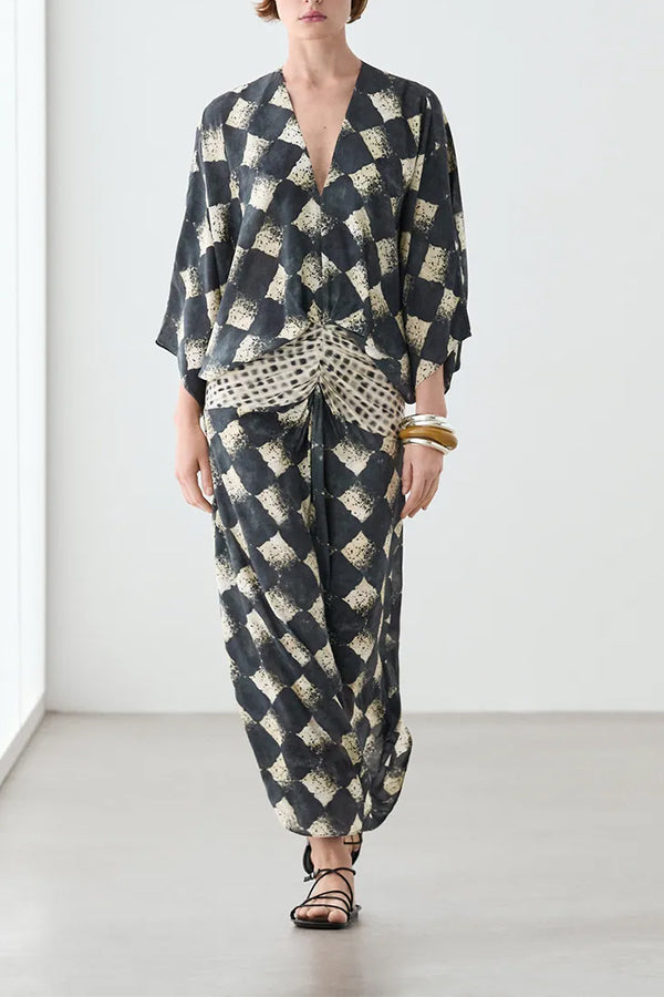 Nomad Diamond Print Kaftan Maxi Dress