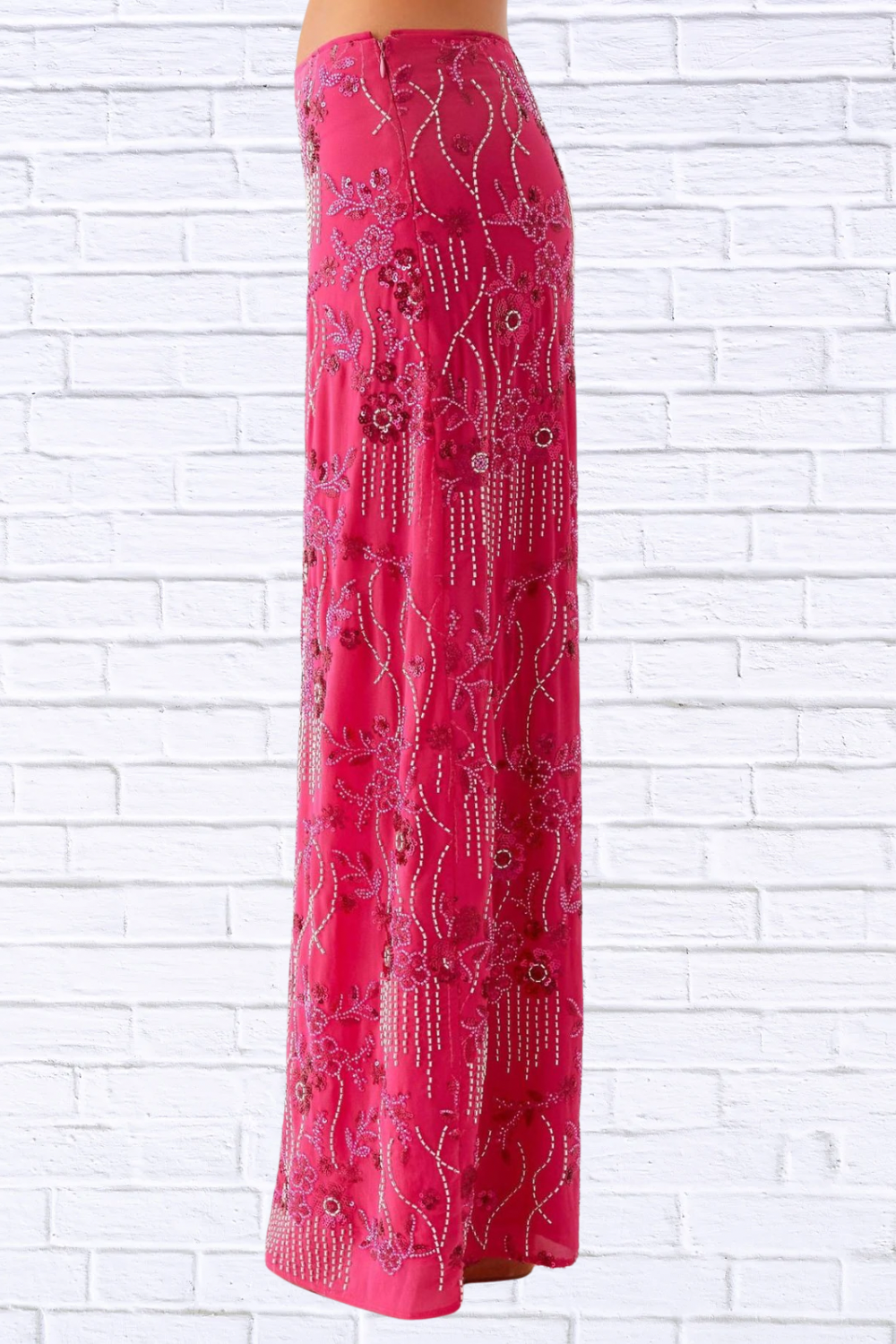 Sequin Embroidered Maxi Skirt for Women | Elegant Boho Floral Long Skirt | Flowy Statement Evening & Vacation Skirt