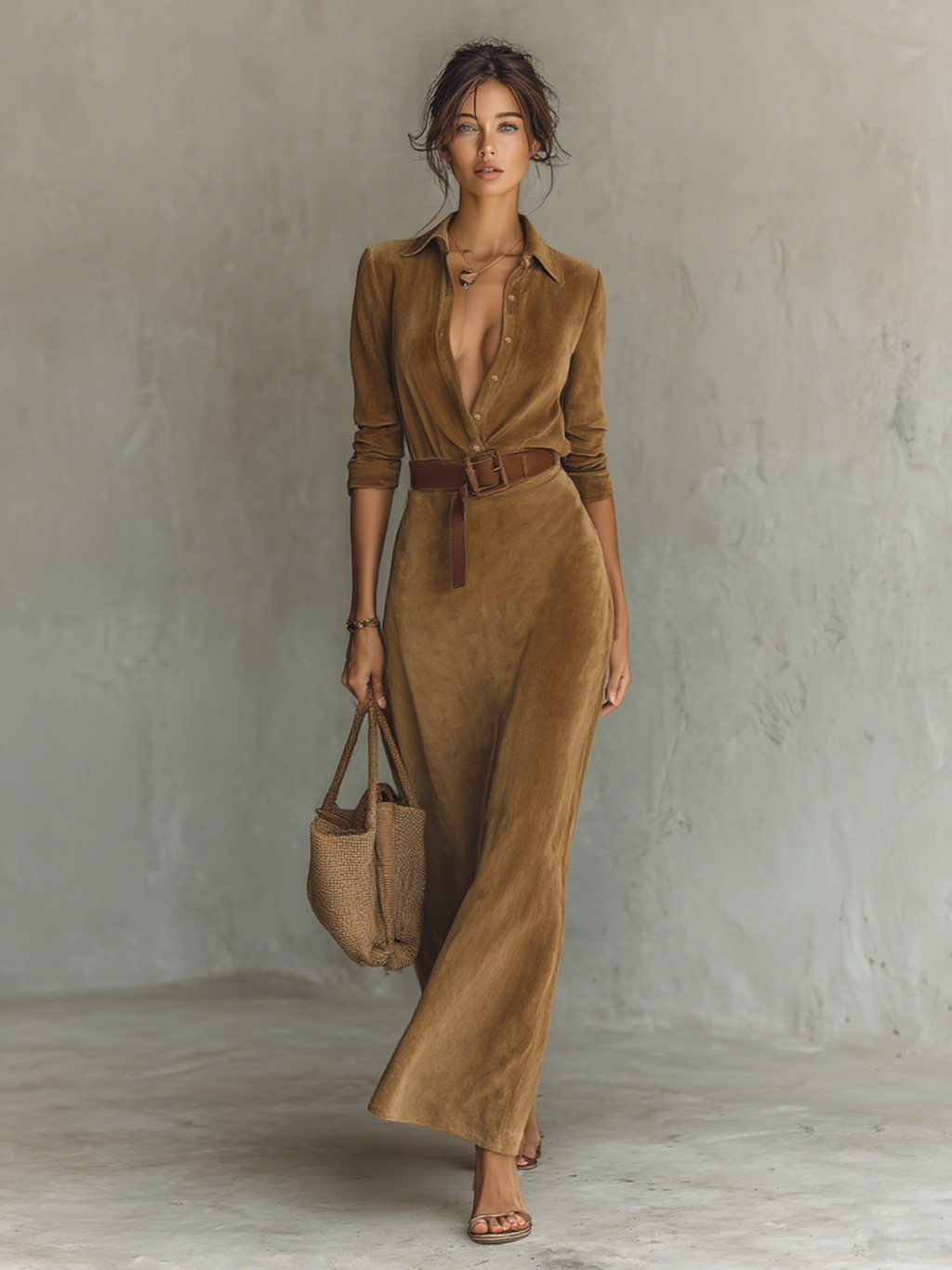 | Suede Maxi Dress