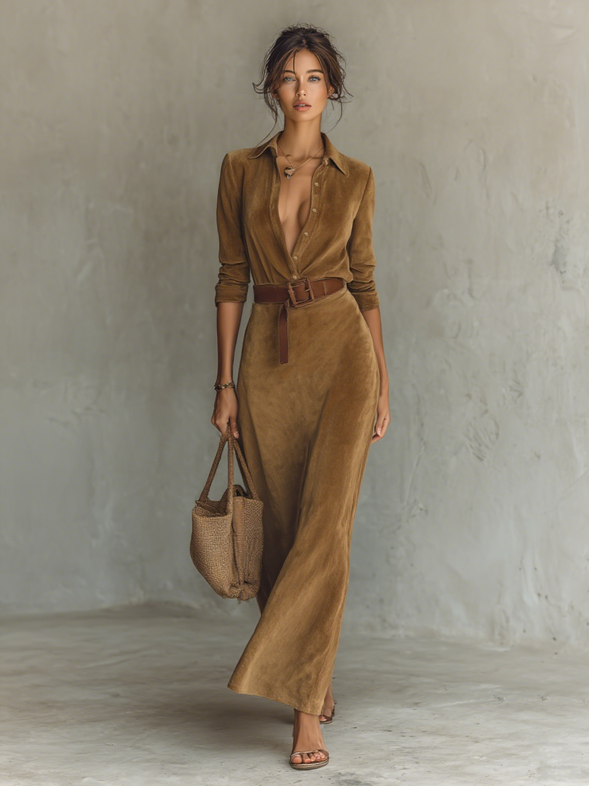 | Suede Maxi Dress