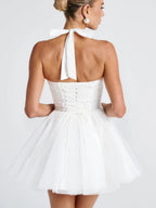 Halter Bra Tutu Bow Parties Mini&Short Dresses