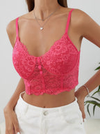 Lace Patchwork Perspective Jacquard Tank Tops&Camis