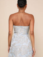 Brocade Jacquard Tube Top Parties Mini&Short Dresses