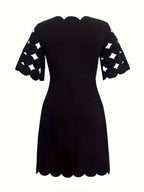 Burning Flowers Hollow Petal Edges Mini&Short Dresses