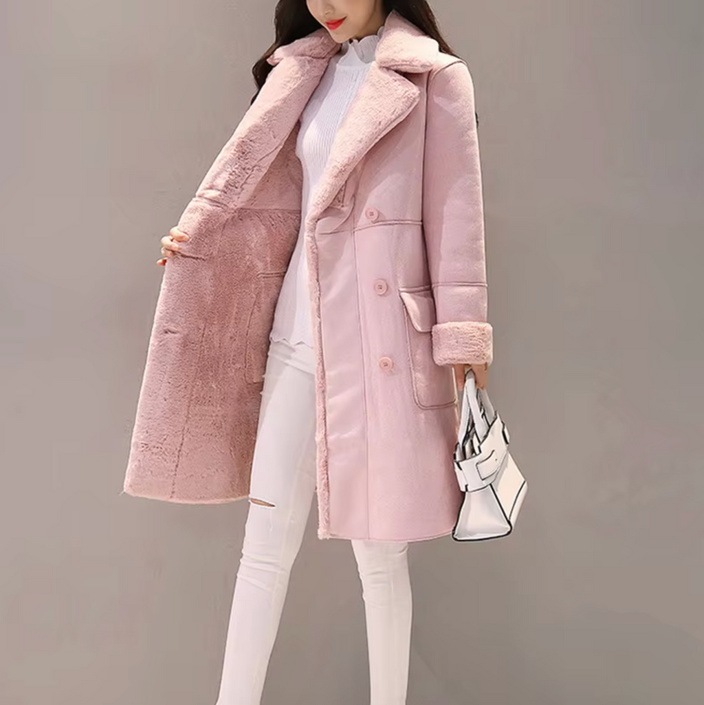 | Velvet-lined suede coat