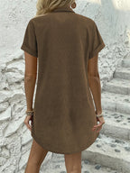 Solid Color Midi-length Tie Dress