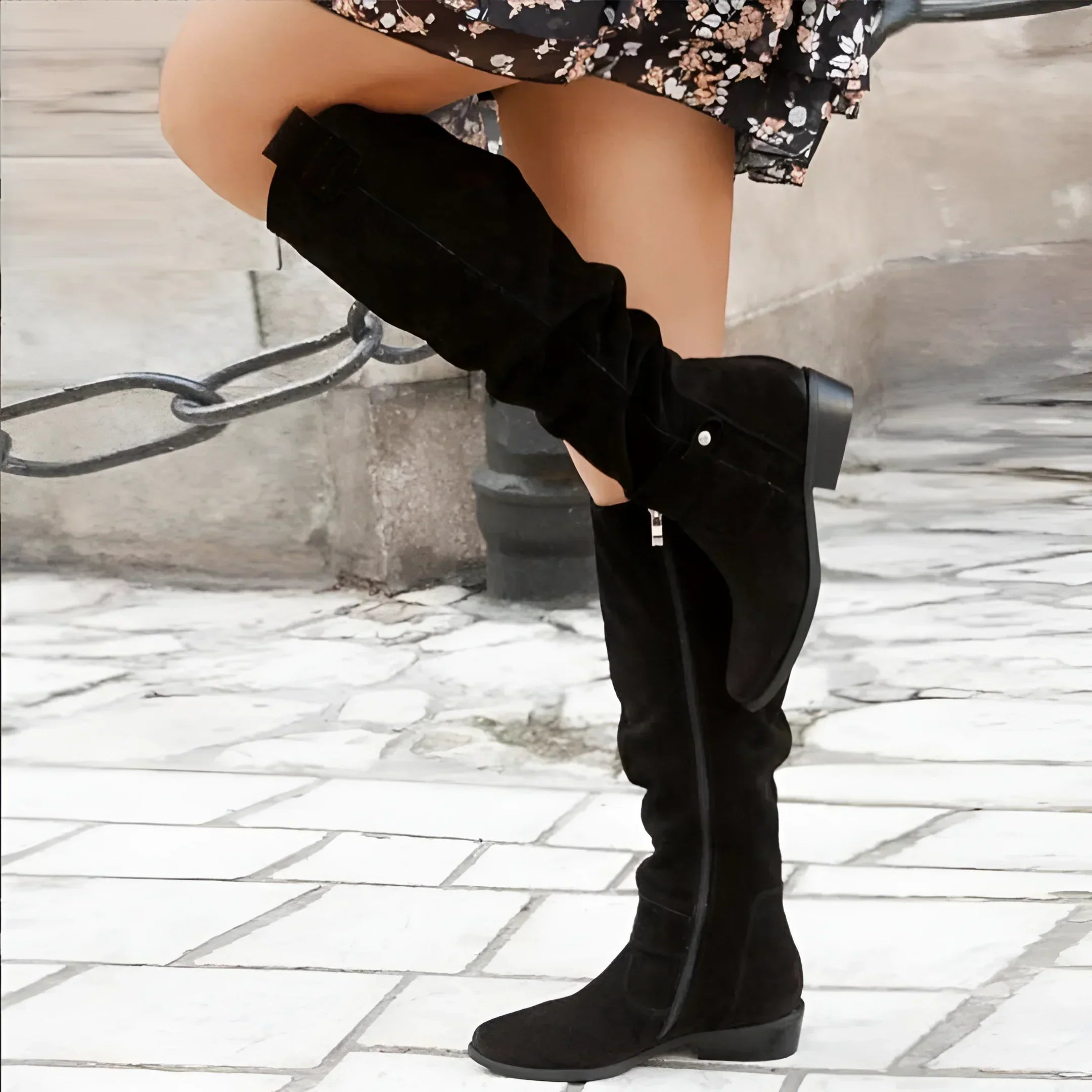 | Suede Knee Boots