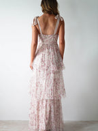Camisoles Backless Cake Skirt Pink Formal Dress Maxi Dresses
