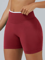 Color Matching Seamless High-waisted Hip Lift Exercise Yoga Shorts