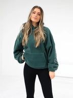 Fleece Letter Embroidery Thick Hooded Sweatshirt