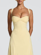 Backless Strappy Neckband Large Skirt Maxi Dresses