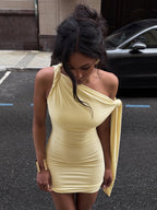 Straps Sloping Shoulders Slim Fit Hip Body Mini&Short Dresses