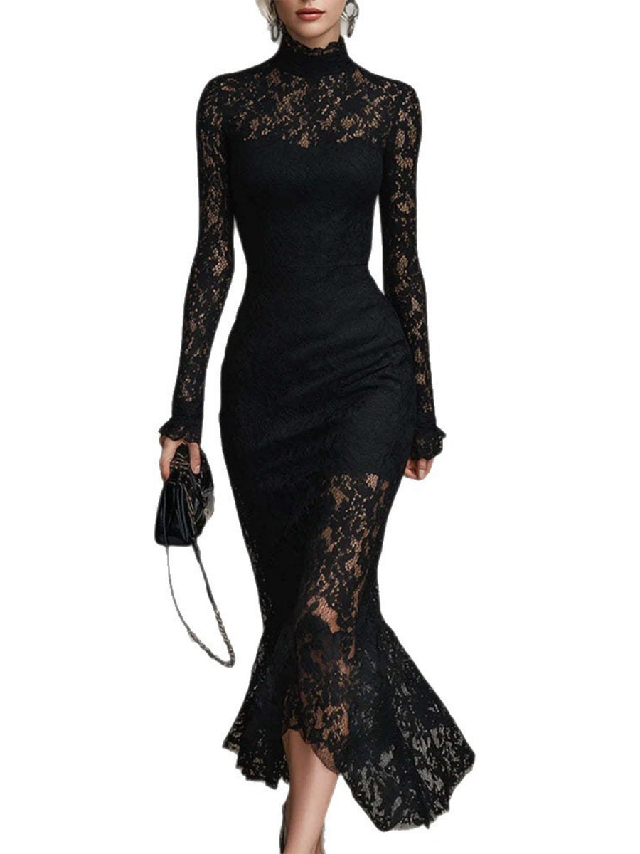Lace Slim-fit Hip-hugging Banquet Maxi Dresses