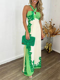 Printed Halter Vacation Parties Maxi Dresses