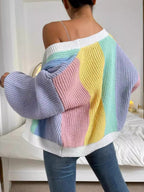 Color Color block matching Cardigans