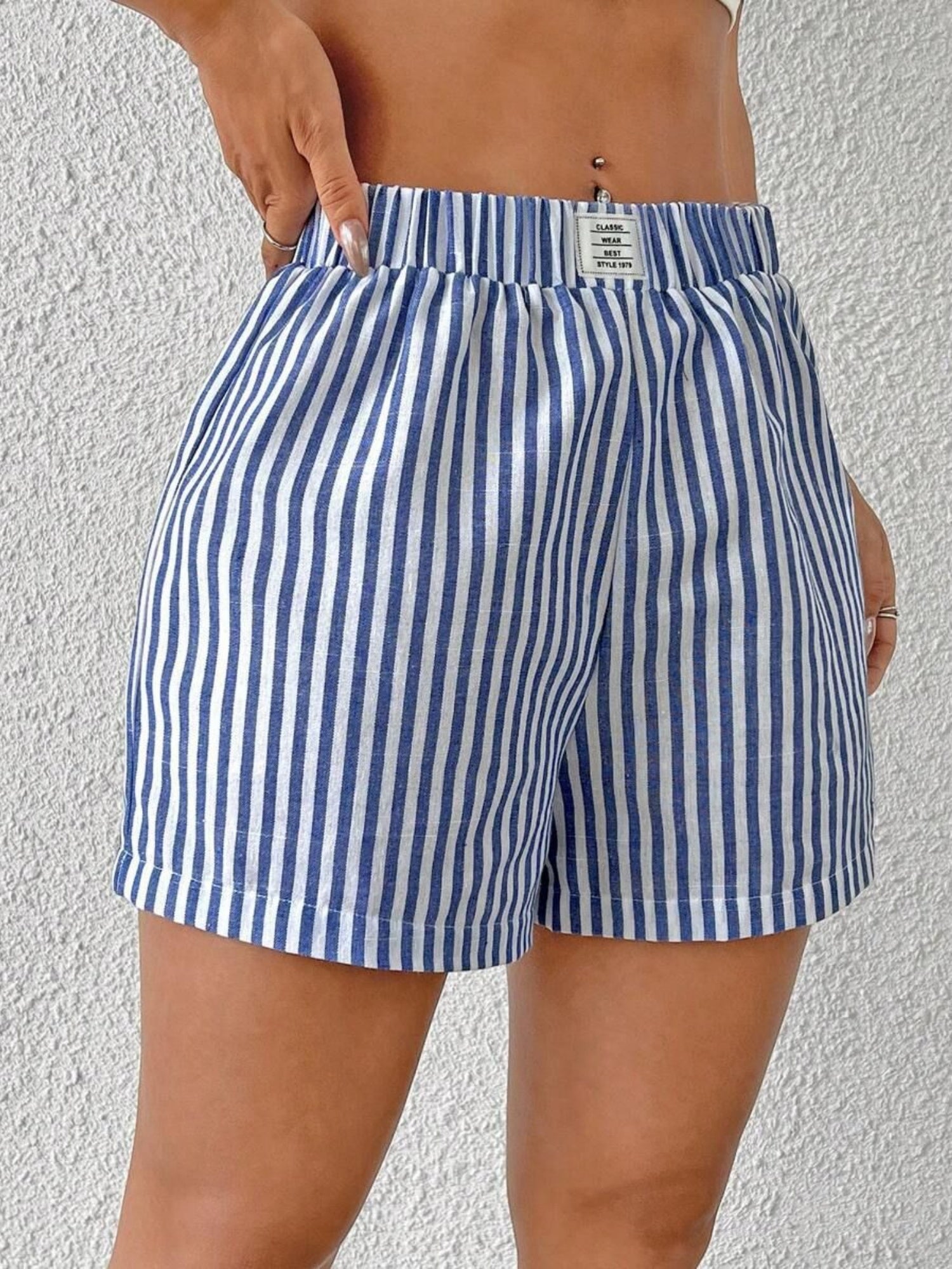 Stripes High-waisted Shorts