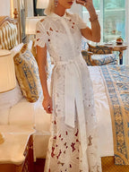 Lace Floral Cardigan Dress