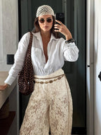 Vintage Lace Casual Pants