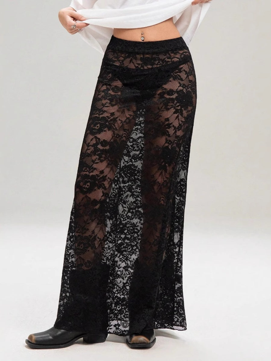 Lace High Waist Perspective Fashion Skirts