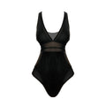 V neck mesh snake print mesh one piece swimwear