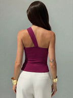 Irregular Mesh Sloping Shoulders 3D Flowers Camisoles