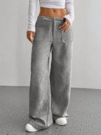 Pocket Loose Wide-leg Pants