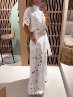 Cutout Floral Two Piece Set