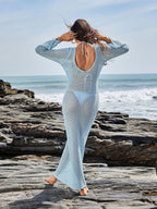 Hollow Knitting Perspective 3D Flowers Hip-hugging Cover Ups