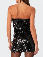 Sequins Strapless Backless Mini&Short Dresses