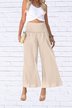 Wide-Leg Smocked Waist Pants